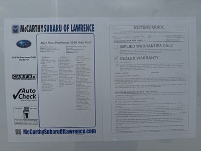 2024 RAM ProMaster 2500 High Roof 159 WB