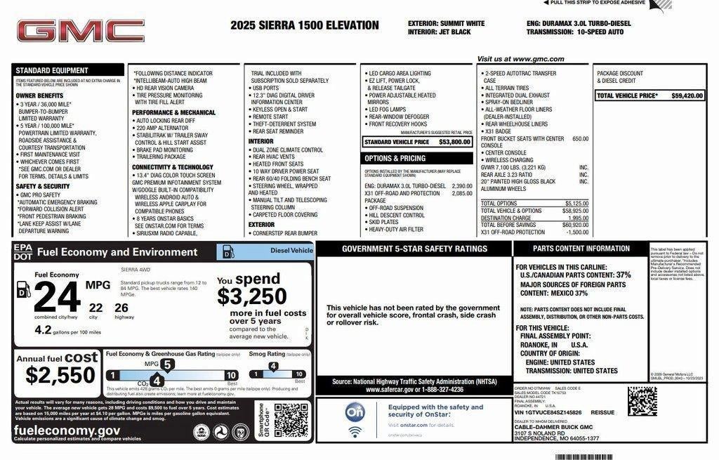 2025 GMC Sierra 1500 Elevation