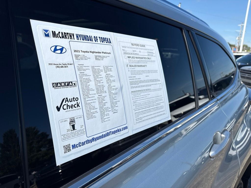 2021 Toyota Highlander Platinum