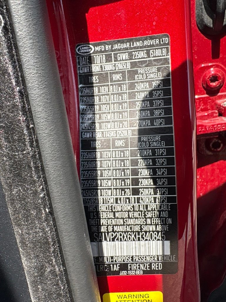 2019 Land Rover Range Rover Evoque SE Premium PREMIUM